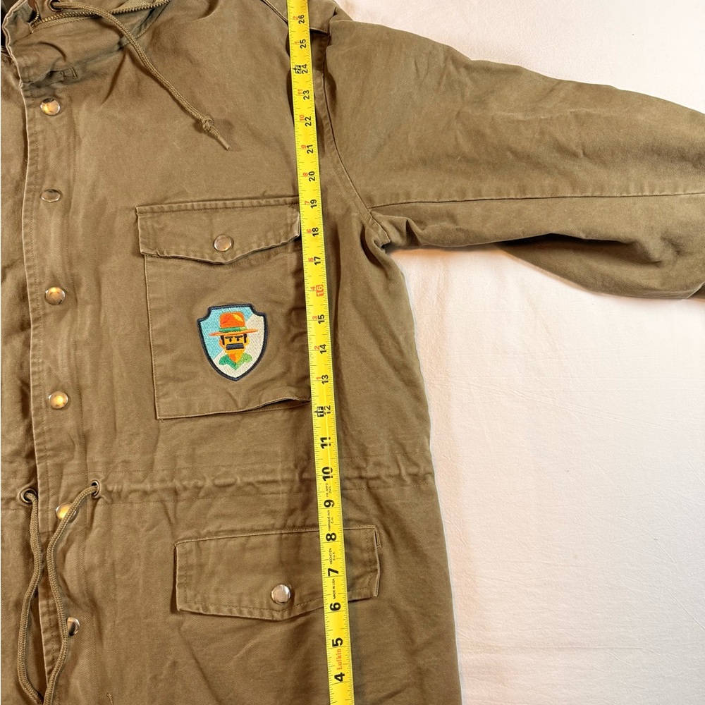 Olive Green Hooded Jacket with Patches - Picture 11 of 11